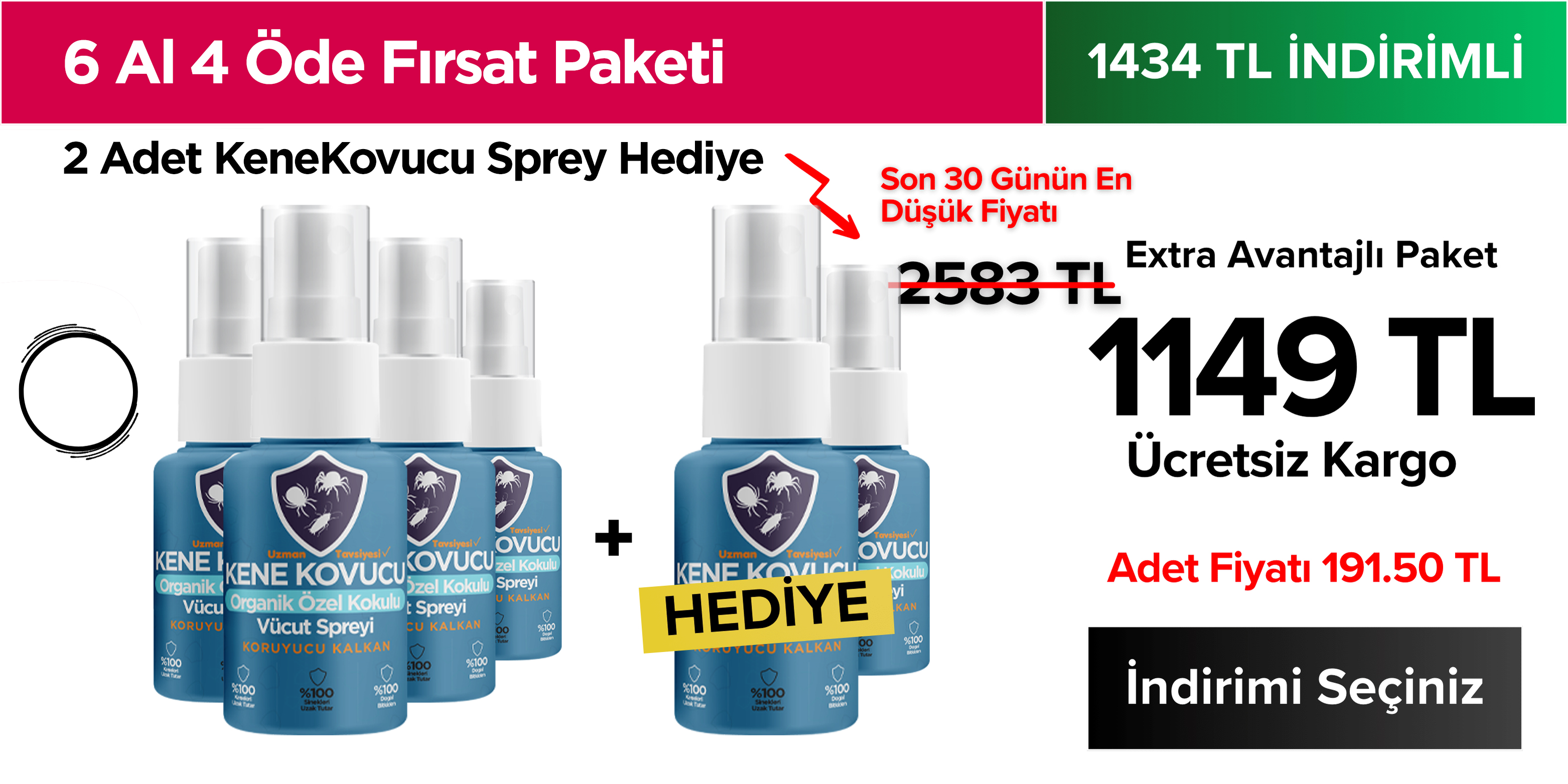 6 Adet Kene Kovucu Spreyi